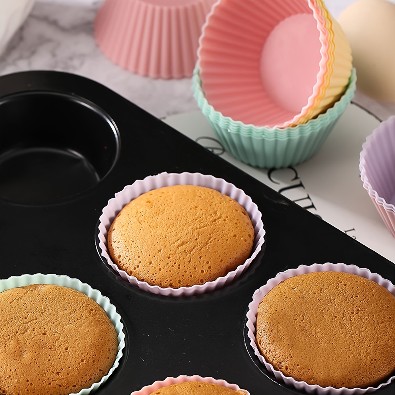 Dropship 12pcs/Set; Silicone Baking Cups; Reusable Cupcake Liners; Home  Cake Molds; Standard Size Muffin Liners; Baking Tools; Kitchen Gadgets to  Sell Online at a Lower Price