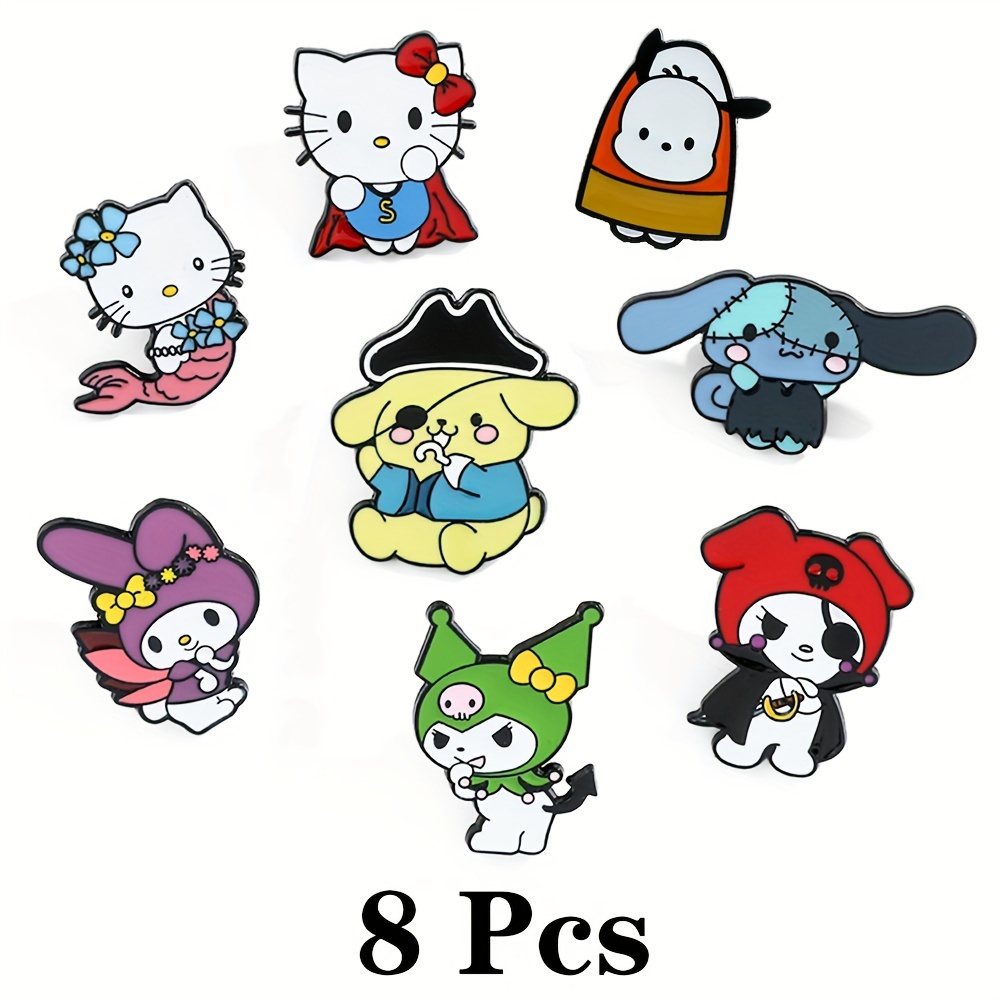 Kawaii Sanrio Kuromi Pins Cinnamon My Melody Anime Lapel Badges Jeans  Jacket Brooches Fashion Backpack Accessories Gifts