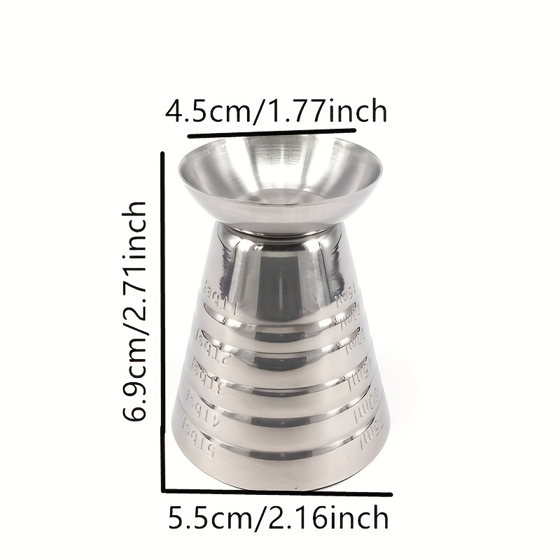 Stainless Steel Measuring Glass, Kitchen Specific Measuring Glass 2.5  Ounces, 75 Ml, 5 Tablespoons, Cocktail Holder, 1 Pack Of 2