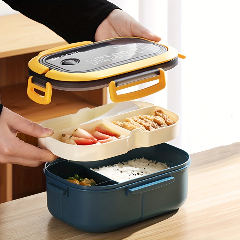 Lunch Box With Cutlery Set Portable Bento Box Student Office - Temu