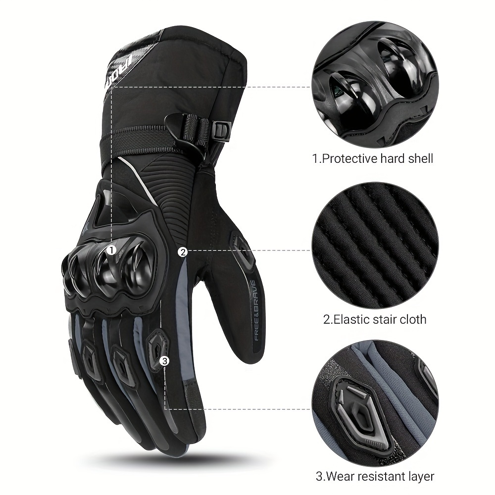 Ce Motorcycle Gloves Winter Black Guantes Moto Invierno Warm Touch Screen  Waterproof Windproof Gloves Protective