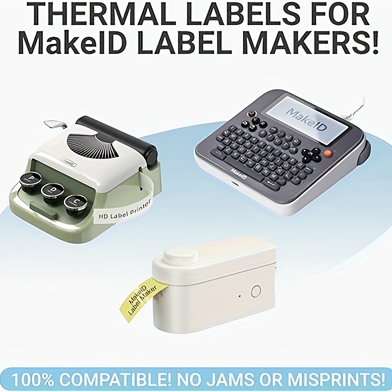 MakeID Ruban pour Étiqueteuse 12 mm x 4 m, Compatible pour MakeID  Étiqueteuse L1/E1, Etiquettes Autocollantes Blanc L-12MMPro : :  Fournitures de bureau