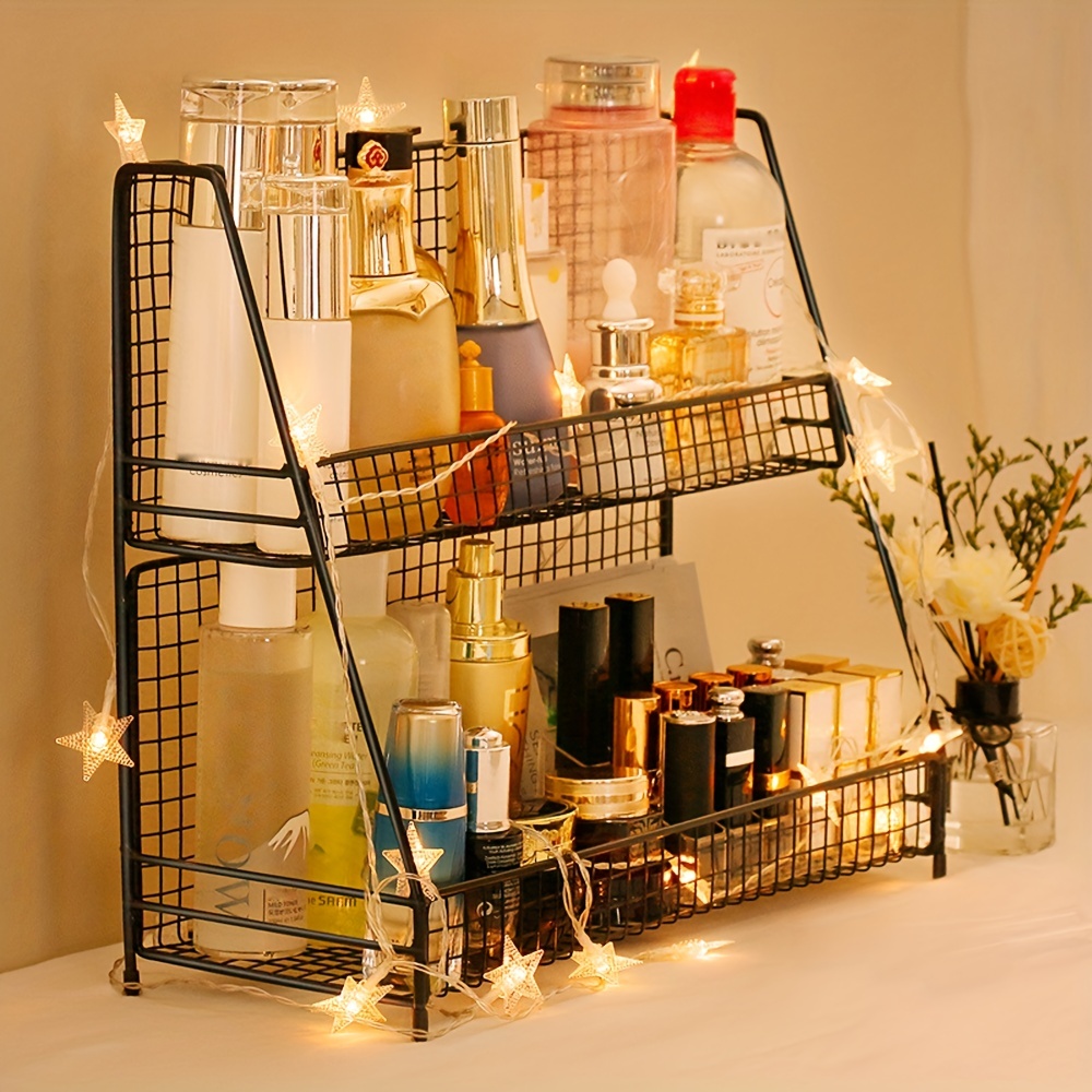 2-Tier Bathroom Countertop Organizer, Wire Basket Storage