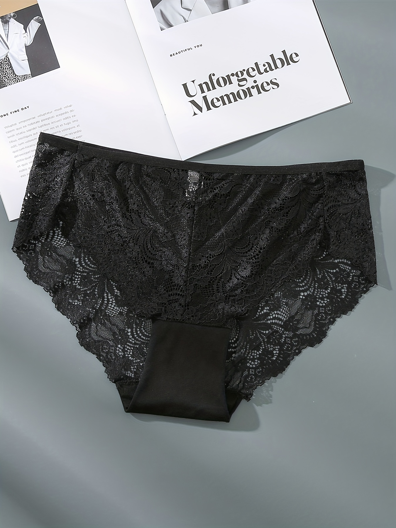 Lace Brief Panties - 12 Pcs Set