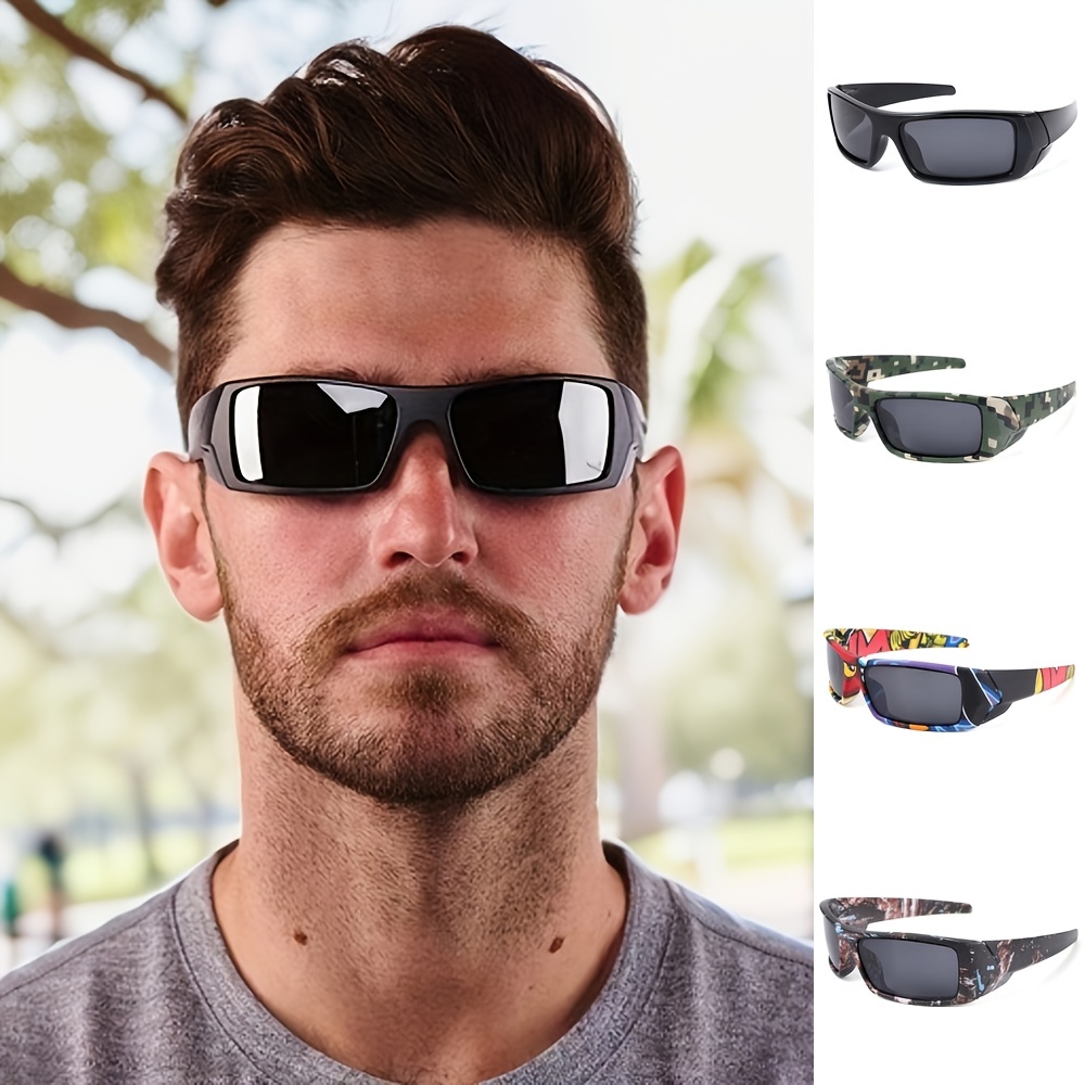 1pc Mens Square Frame Polarized Sunglasses Unisex Trendy Sports