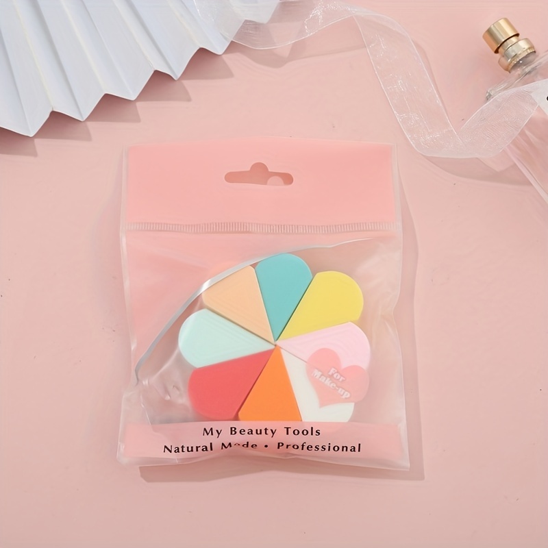 8pcs Mini Makeup Sponges Soft Triangle Shape Contouring Corners Plum Blossom