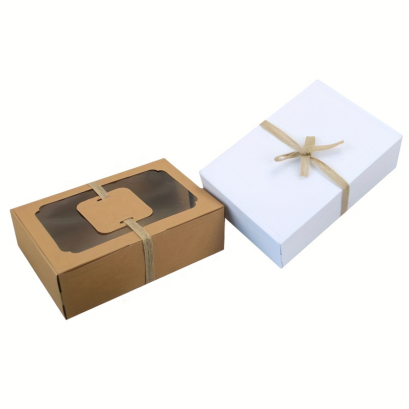 Kraft Paper Box Candy Gift Boxes Pvc Clear Window - Temu