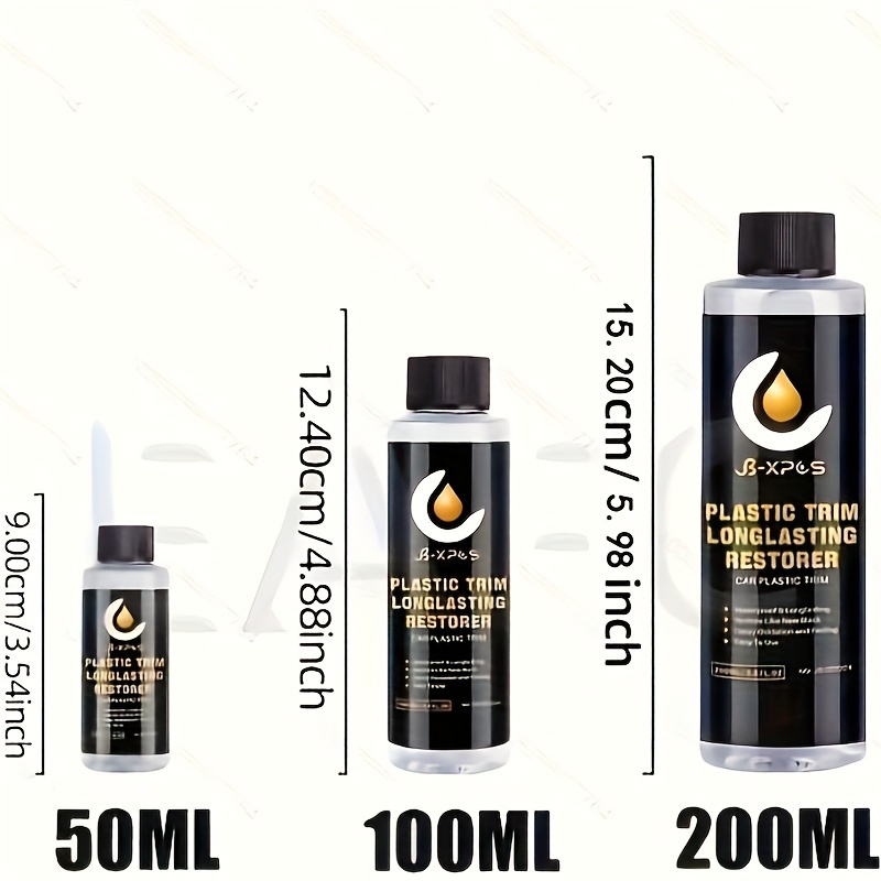 100ML Car Plastic Restorer-Restores Faded And Dull Plastic, Rubber, Vinyl  Back To Black For Cars Trucks Motorcycles RVs & More Quick Polish Auto  Detailing
