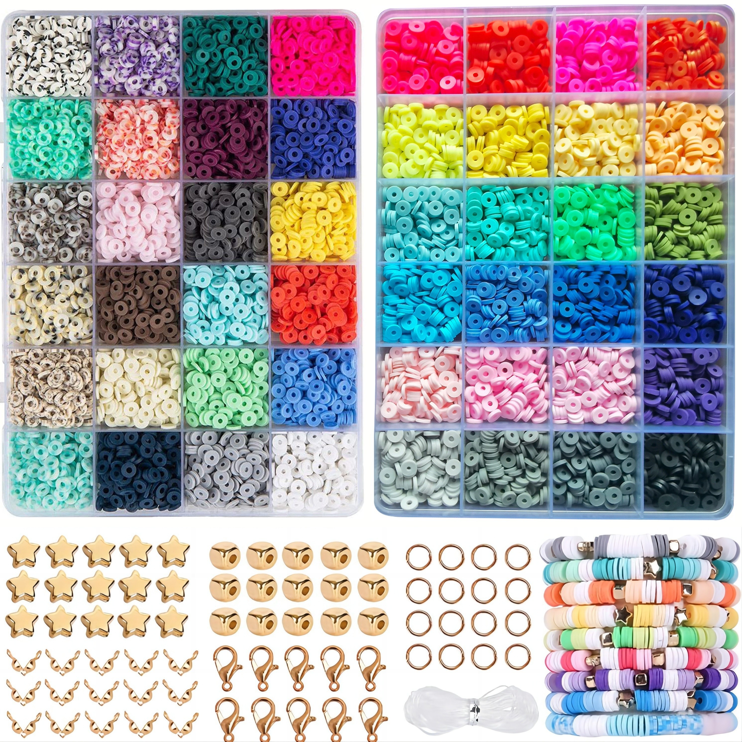  4800Pcs Clay Beads for Jewelry Making Bracelet Kit