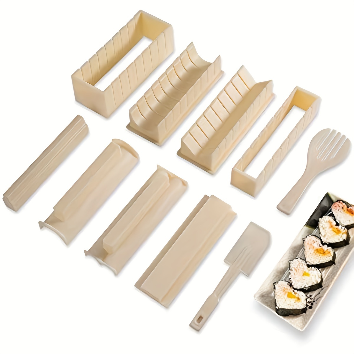 New Sushi Maker Kit Rice Roll Mold Kitchen DIY Easy Chef Set Mould Roller  Cutter