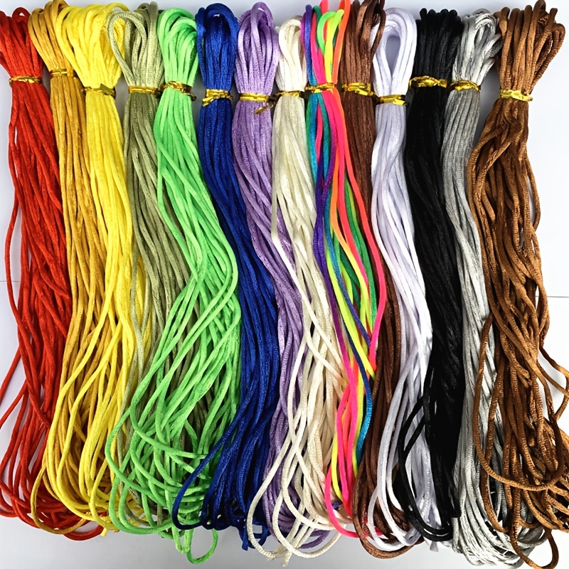 10 Yard Rattail Satin Nylon Cord Colorful Braided Wire Woven