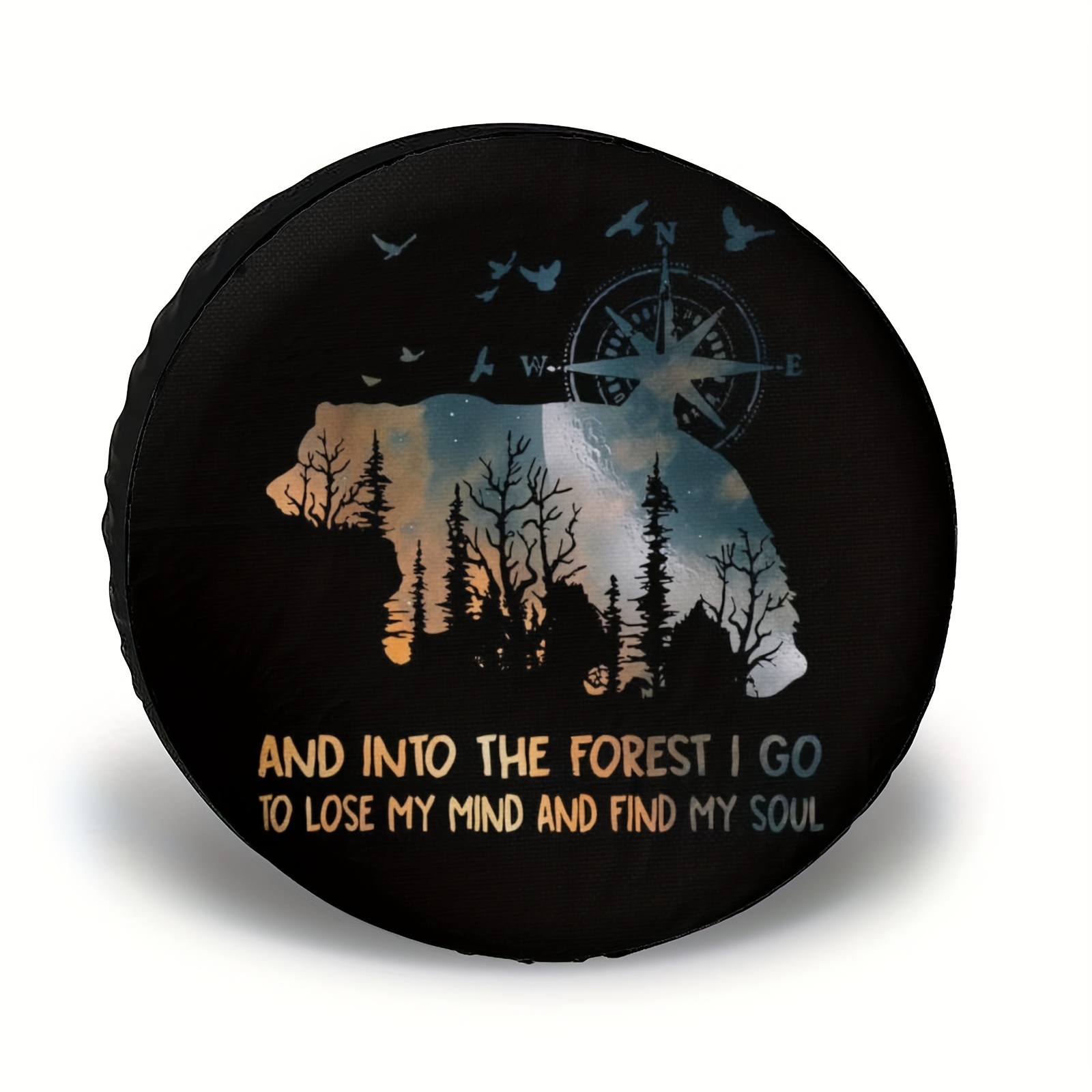 Bear And Into The Forest I Go To Lose My Mind And Find My Soul Spare Tire  Cover Wheel Protectors Water Dust Proof Universal Fit For Trailer Rv Suv  Temu Canada