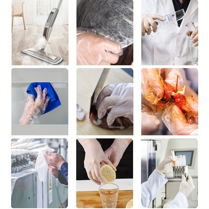 100pcs Disposable Food Gloves for Cooking Handling Kitchen BBQ Cleaning