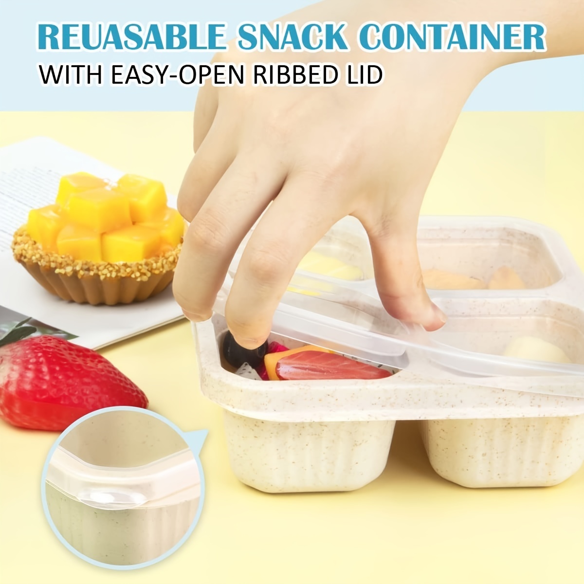 Buy Snack Containers, 4 Pack Reusable Lunchable Container, 4