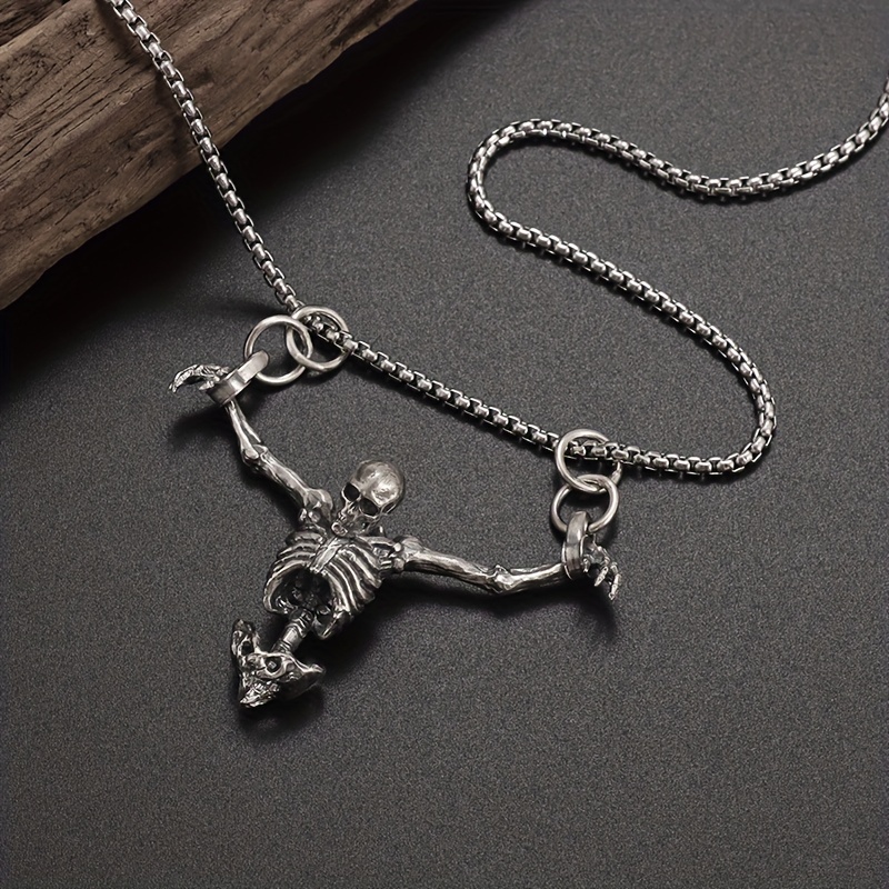 Baiming Boutique Gothic Necklaces For Men Vintage Punk Accessories Skull  Pendant Stainless Steel Chain For Men Gothic Jewelry
