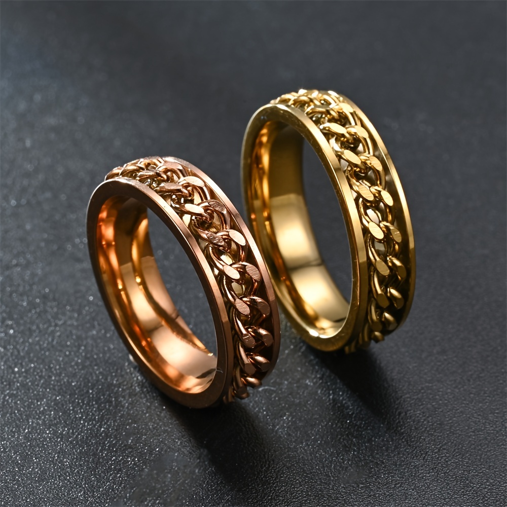 Creative Chain Stainless Steel Ring, Unisex