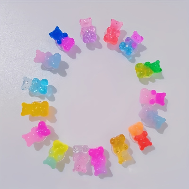 20/22pcs Cute Jelly Gummy Bear Shoe Charms for DIY Shoe Accessories for Kids Women Girl Child Clog Sandals Decoration,Temu