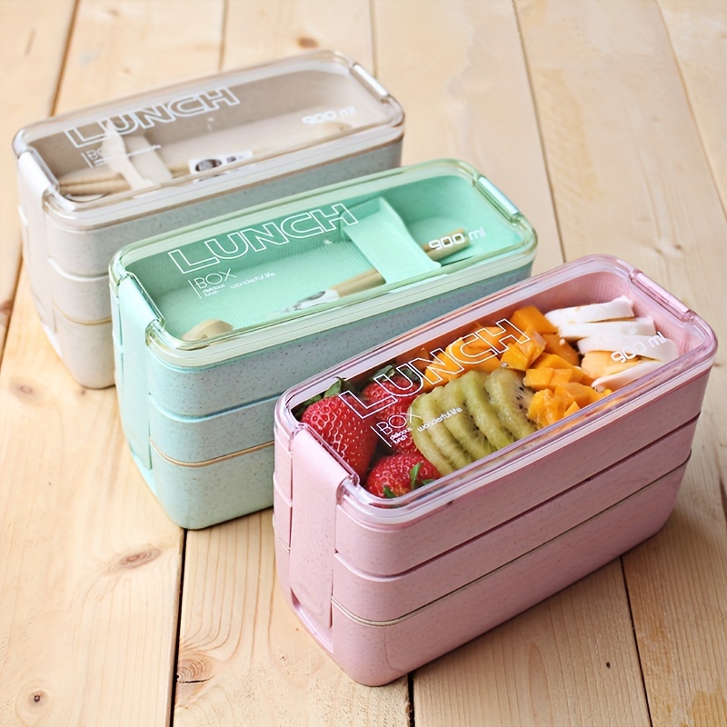 Lunch Box 1600Ml Boite Repas Avec Couverts Bento Box À 2 Couches
