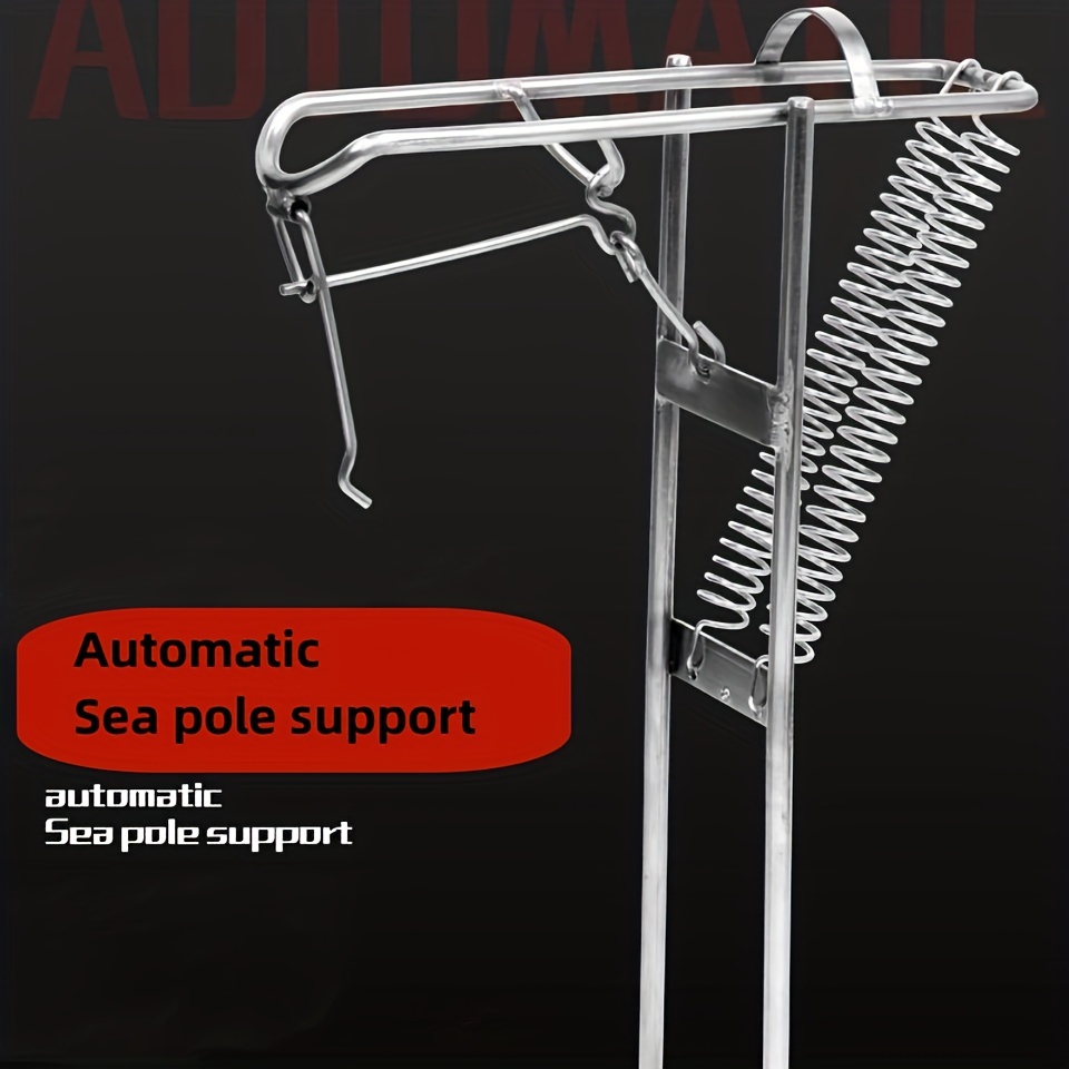 Fishing Rod Holder, Automatic Spring Fishing Rod Bracket Stand Stainless  Steel Dual Spring