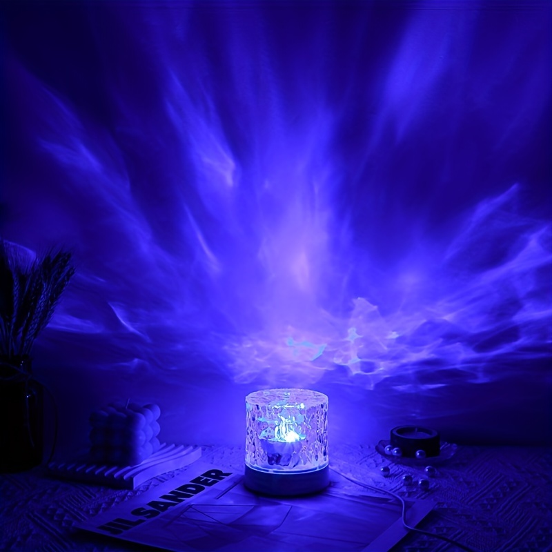 1pc Luz Nocturna Led Patrón Agua Giratorio Creativa Luz - Temu