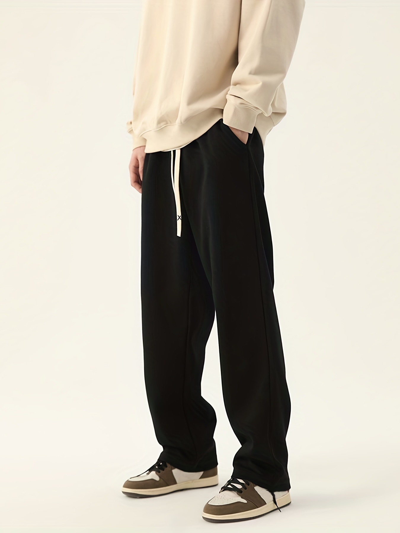 Men's Solid Color Drawstring Sweatpants Pocket Casual Comfy - Temu