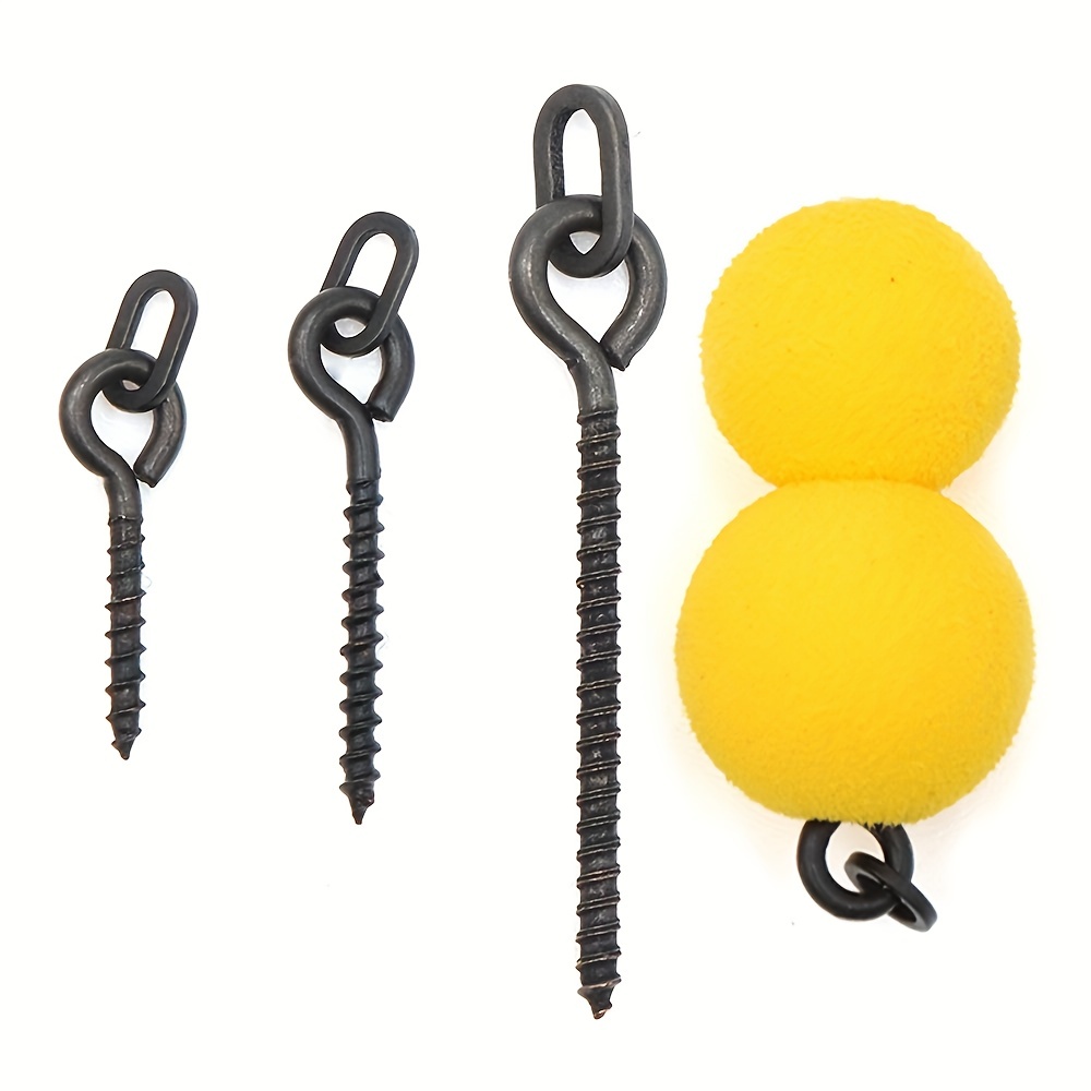 

20pcs Carp Fishing Bait Boilie Screws With Ring Swivel And Hair Rig Connector - Popper Lure Accessories For Floating And Chod Fishing Tackle