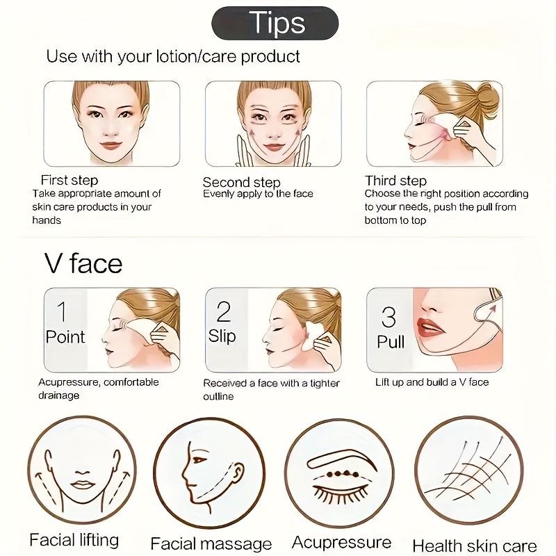 Plastic Face Massager Set Face Roller Gua Sha Facial Tools - Temu