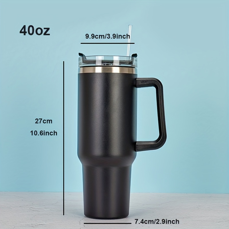 40oz Stainless Steel Thermos Cups With Handle Vacuum Coffee Tumbler Cup  Portable Double Layer Car Coffee Mug Travel Water Mug-d
