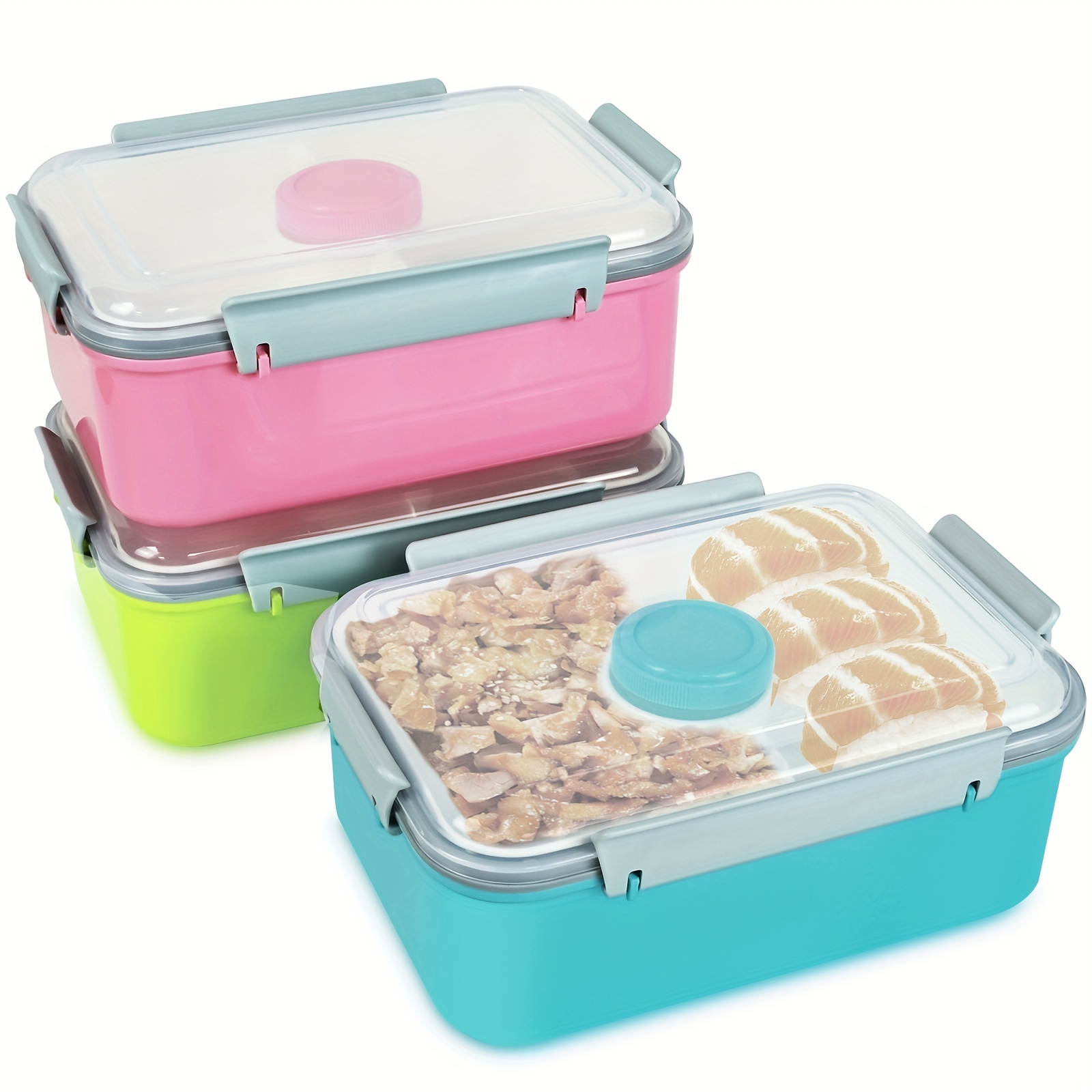 Portable Lunch Box With Spork And Dipping Bowl Perfect For - Temu