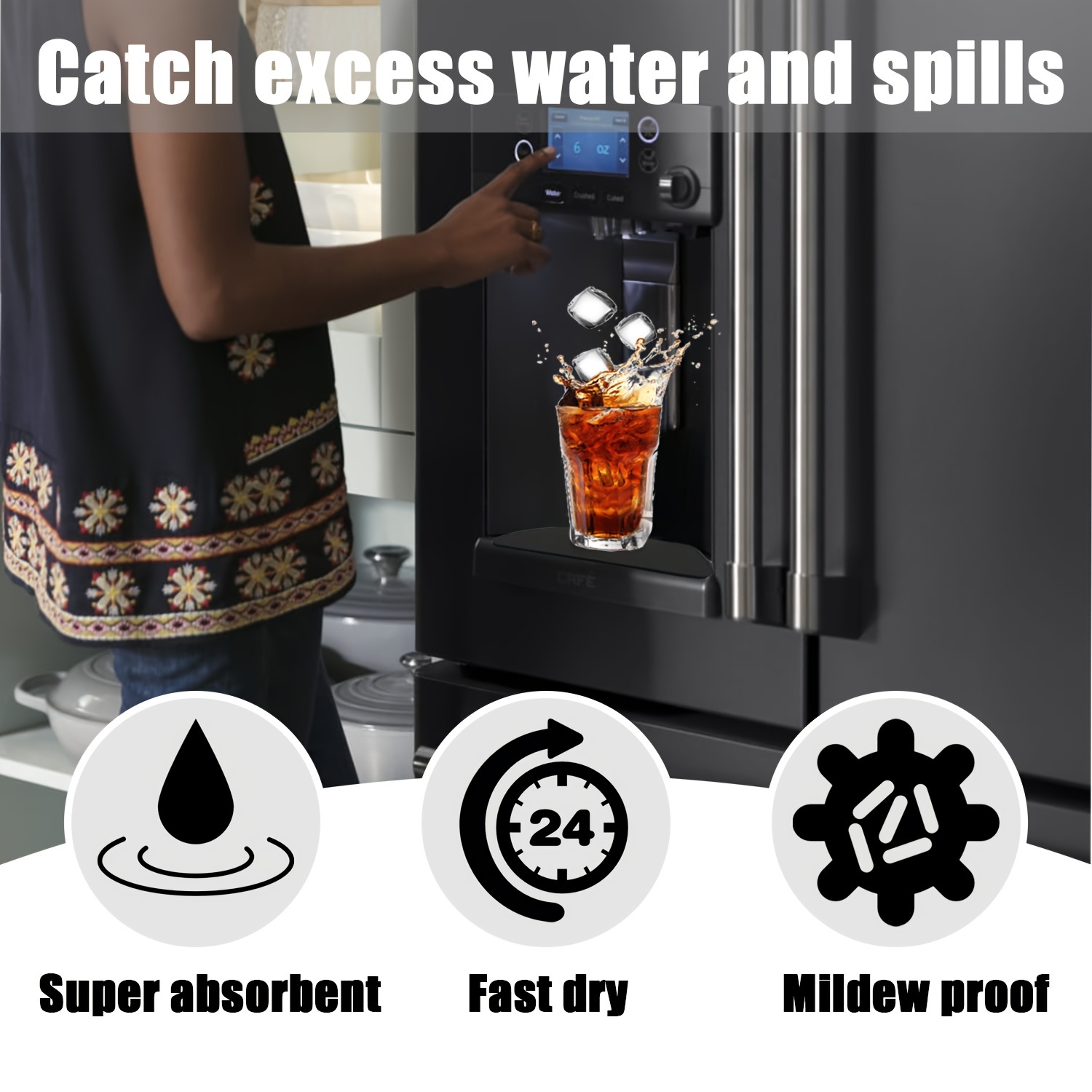 2pcs Catcher Goteo Refrigerador Cortable Dispensador Agua - Temu