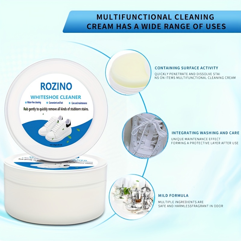 YYONPQ Rozino White Shoe Cleaner, Rozino Cleaner, Water-Free Cleaning,  White Shoe Cleaning Cream, Shoe Cleaning Sponge