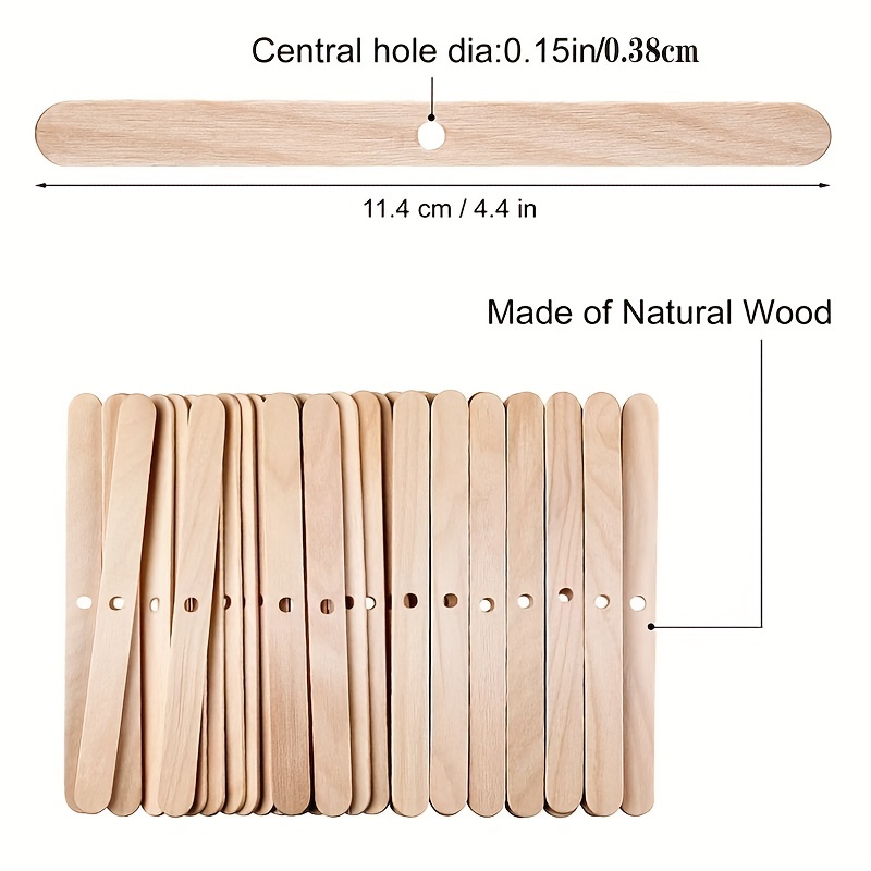 10pcs Wooden Candle Wick Holder, 17.78 Cm Candle Wick Centering Device, 7  Holes Candle Wick Strip DIY Candle Making Wick Clip Centering Tool