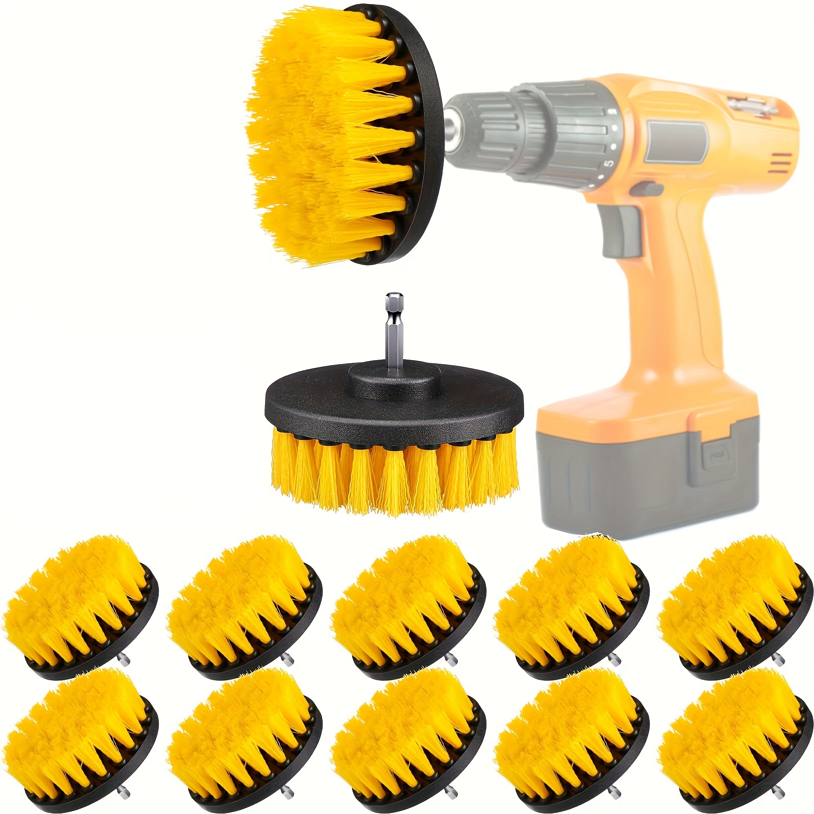 5pcs/set Small Drill Brush Kit, Electric Car Washer Cleaning Brush Tool  Set, General Purpose Cleaning Drill Brush, Made Of Pp Material, Can Be  Connected To Electric Drill For Use, Replaceable In Various