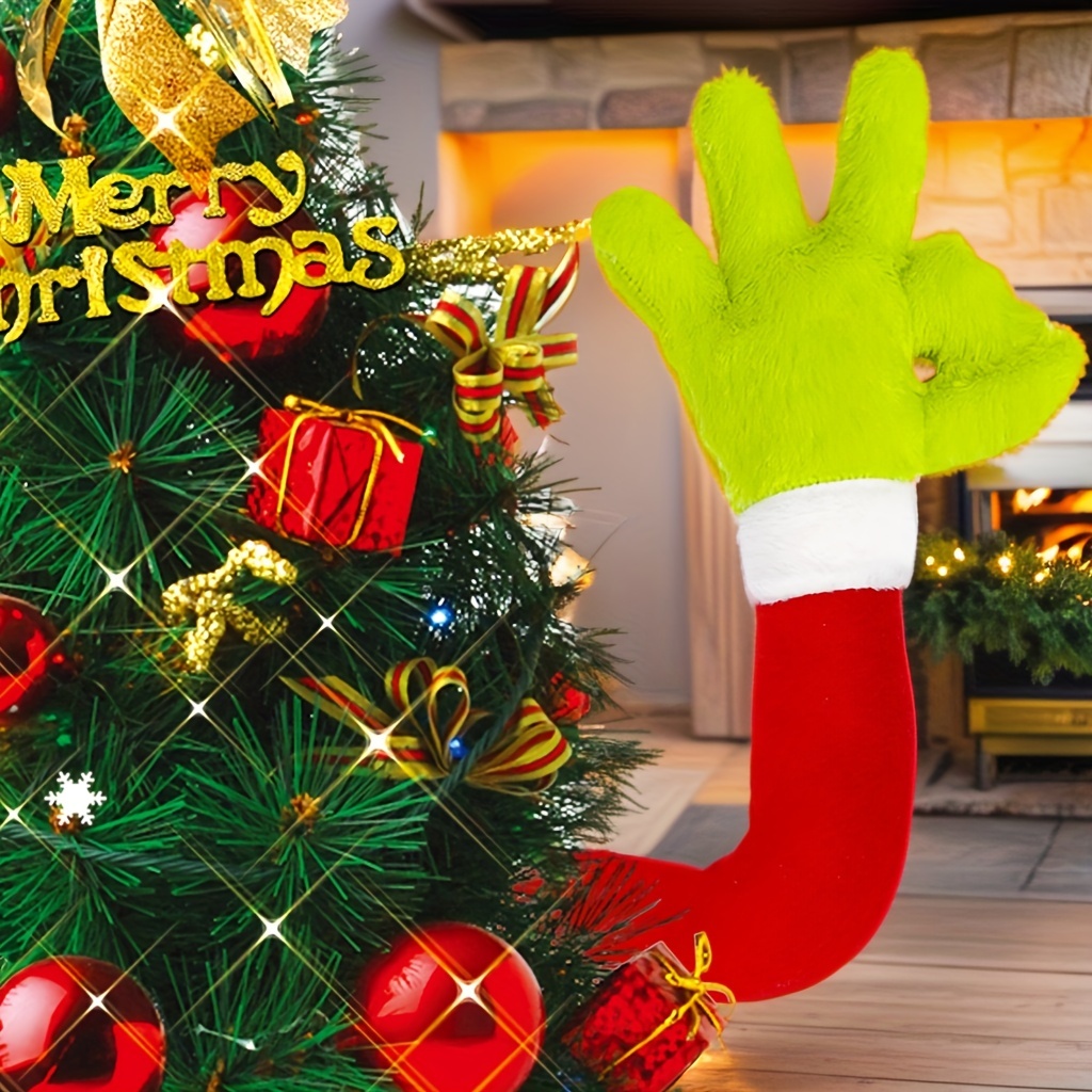 Peluche poupée grinch sur étagère jouet ornements elfe pendentif arbre de  Noël d