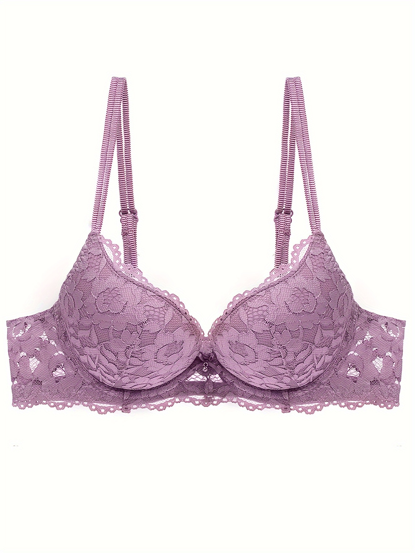 Buy Intimacy Double Layered Non Wired 3/4th Coverage Lace Bra - Magic Purple  at Rs.555 online