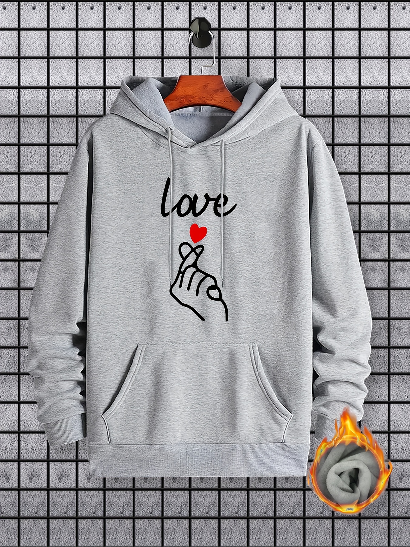 Finger clearance heart sweatshirt