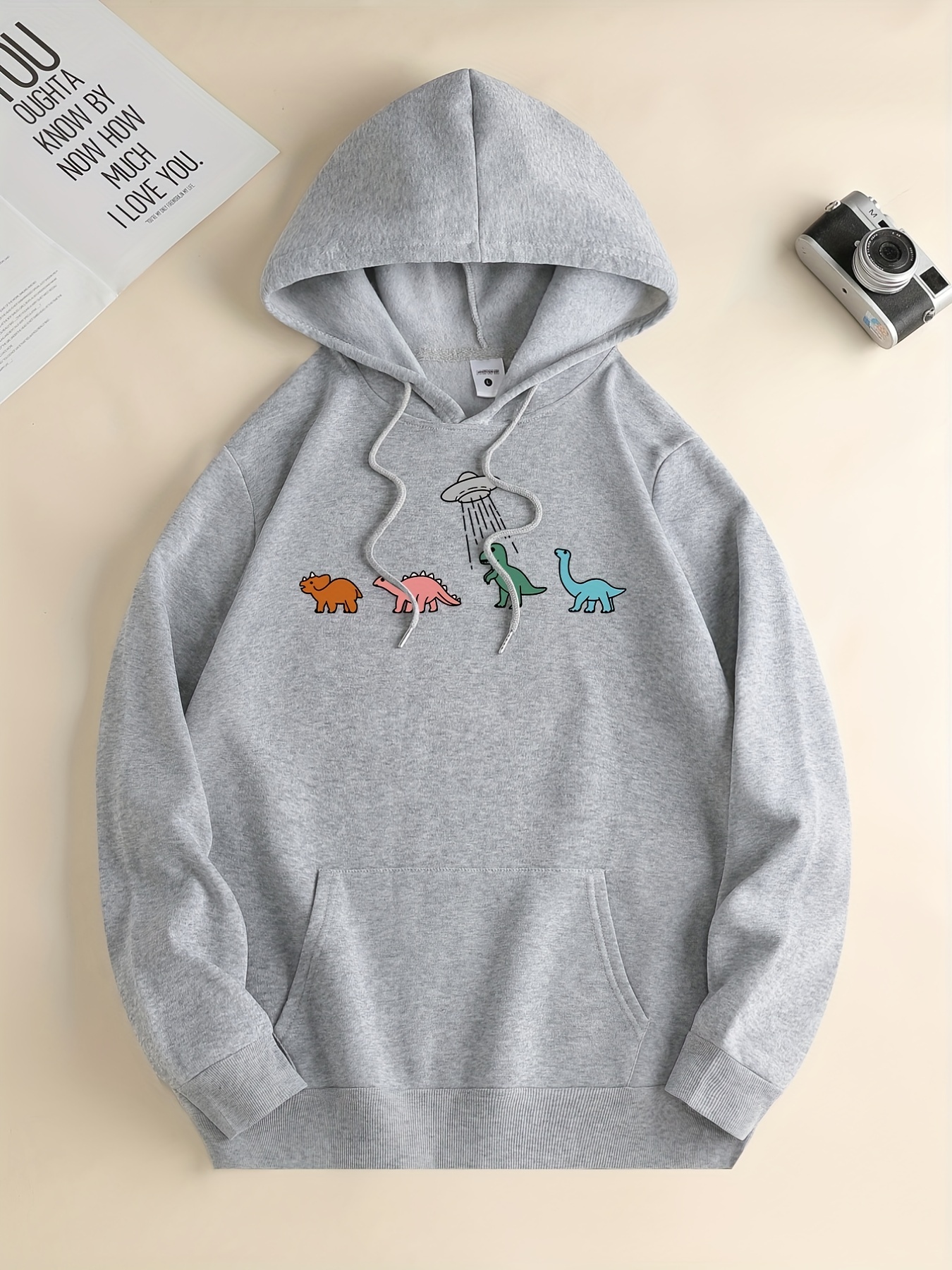 Hoodies For Men, Dinosaurs And Ufo Print Hoodie, Men's Casual Pullover Hooded  Sweatshirt With Kangaroo Pocket For Spring Fall, As Gifts - Temu