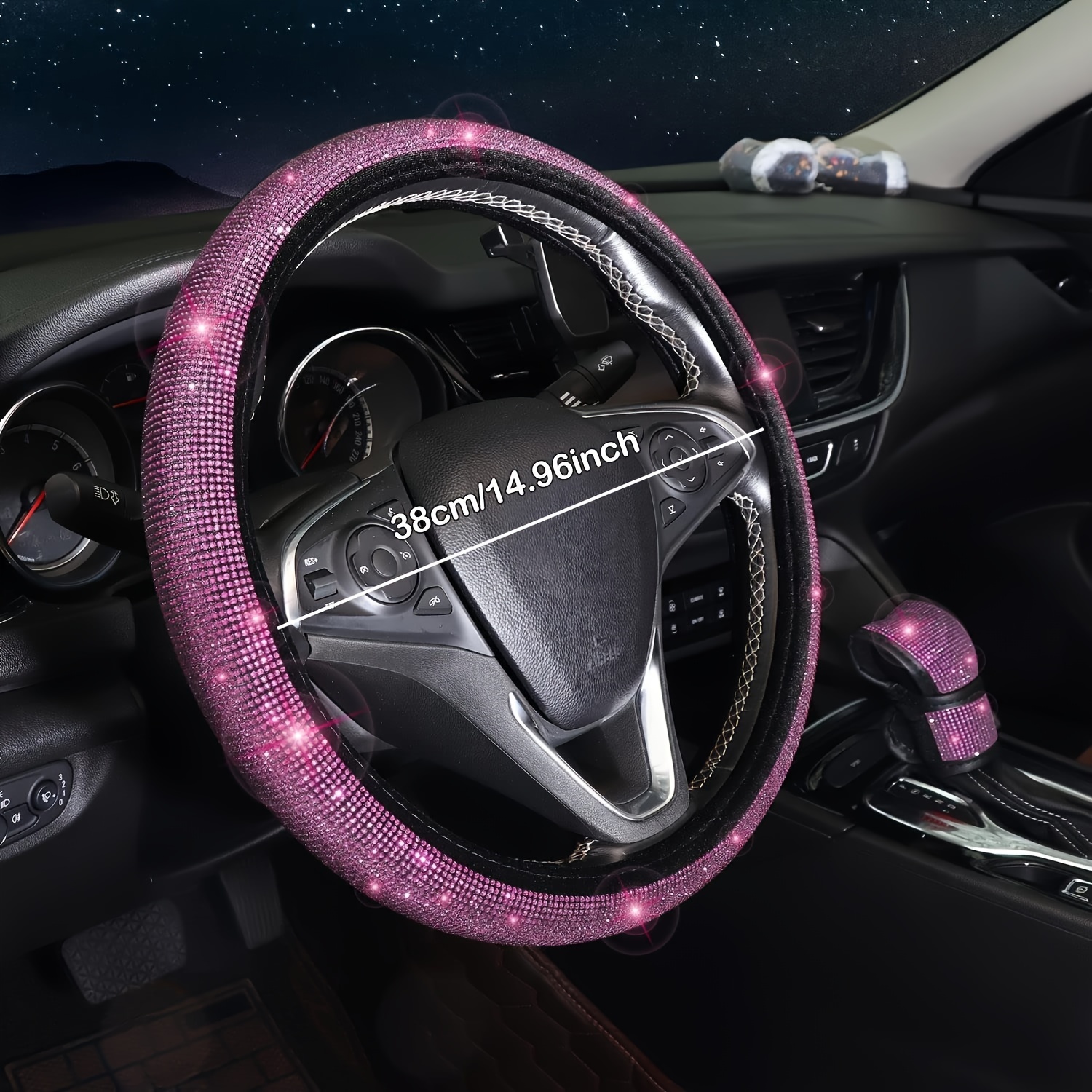 Bling Car Accessories Women Sparkly Rhinestone Steering - Temu