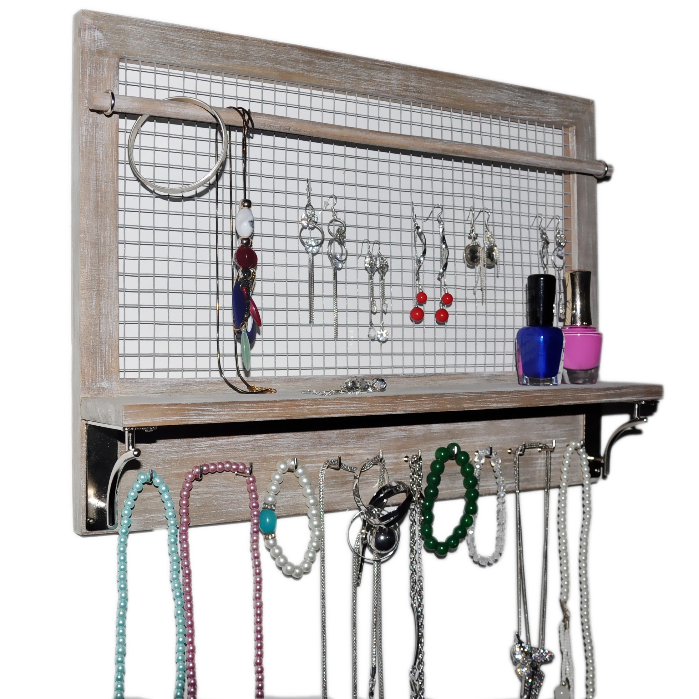 Wall Hanging Jewelry Storage Rack With 12 Hooks Door - Temu