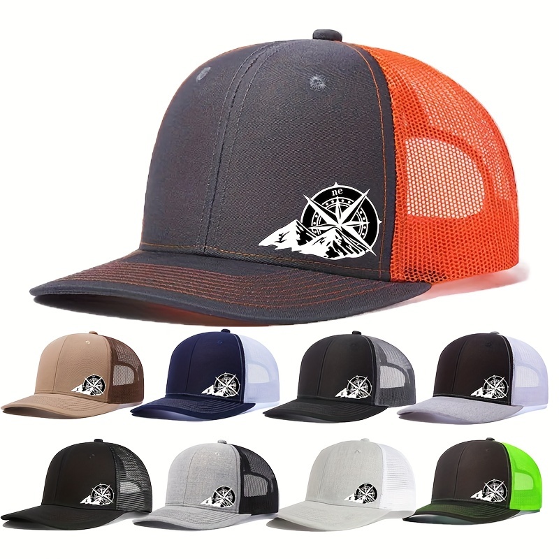 Compass Mesh Back Snapback For Spring Summer Sports For Athletes