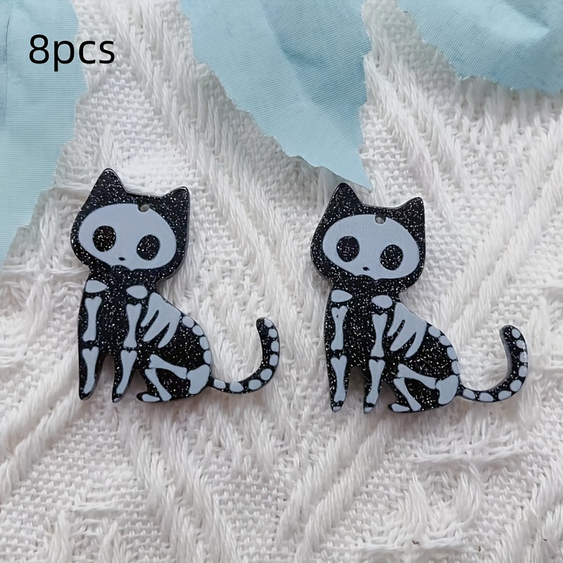 KitBeads 60pcs Enamel Black White Cat Charms Cute Animal Charms Halloween  Cat Charms for Jewelry Making Bracelets Bulk