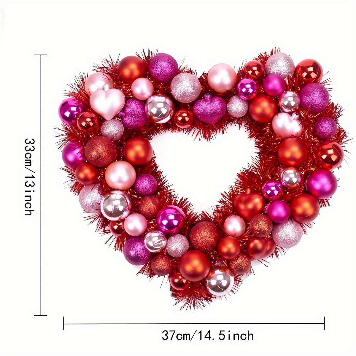  Heart-Shaped Wreath, Heart-Shaped Artificial Romantic Decor  Wreaths