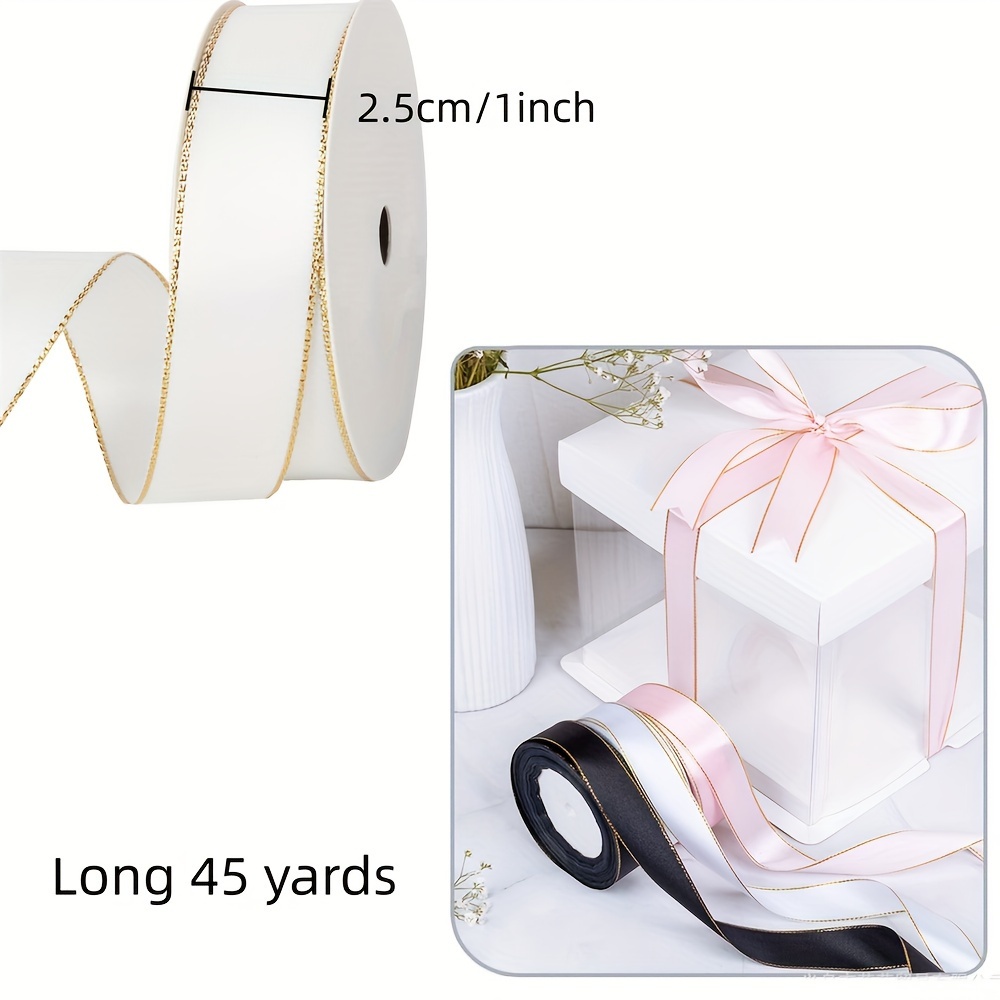 White Double Face Satin Ribbon - 1-1/2 in. x 50 Yards 1/Rolls