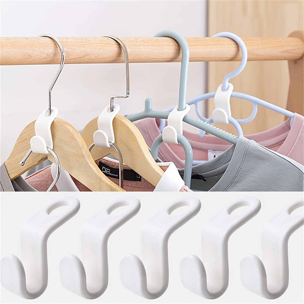 Clothes Hanger Connector Hooks, Cascading Hanger Hooks Extender Clips  Connection Hooks For Heavy Duty Space Saving Outfit Hangers Or Clothes  Closet (white) - Temu