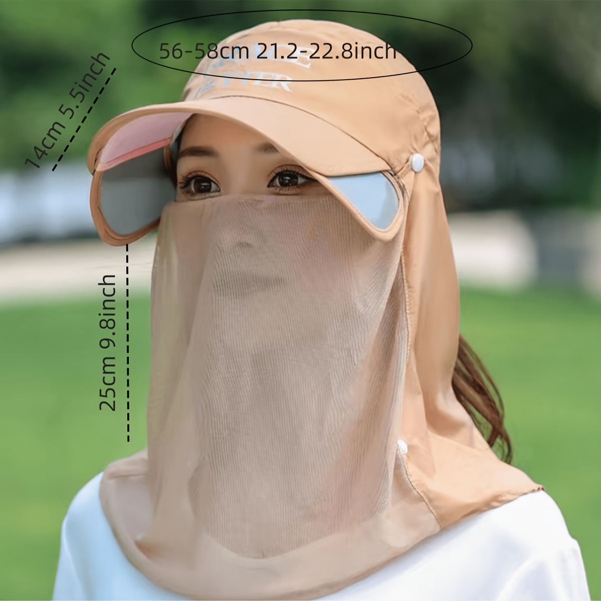 Summer Sunshade Sunscreen Hat Outdoor Face Mask Hat Electric - Temu
