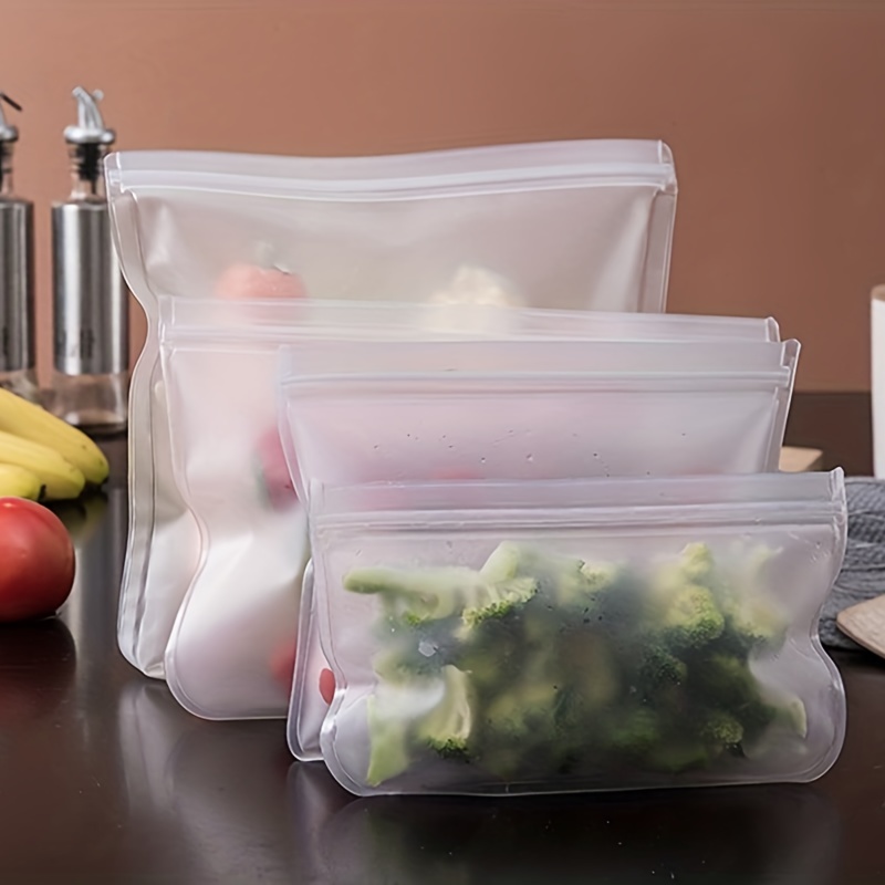 Silicone Food Storage Bag Reusable Stand Up Zip Shut Bag - Temu