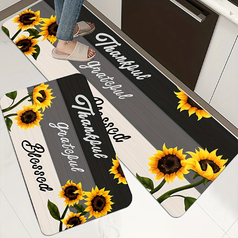 Flower Welcome Mat, Sunflower Doormat, Summer Doormat