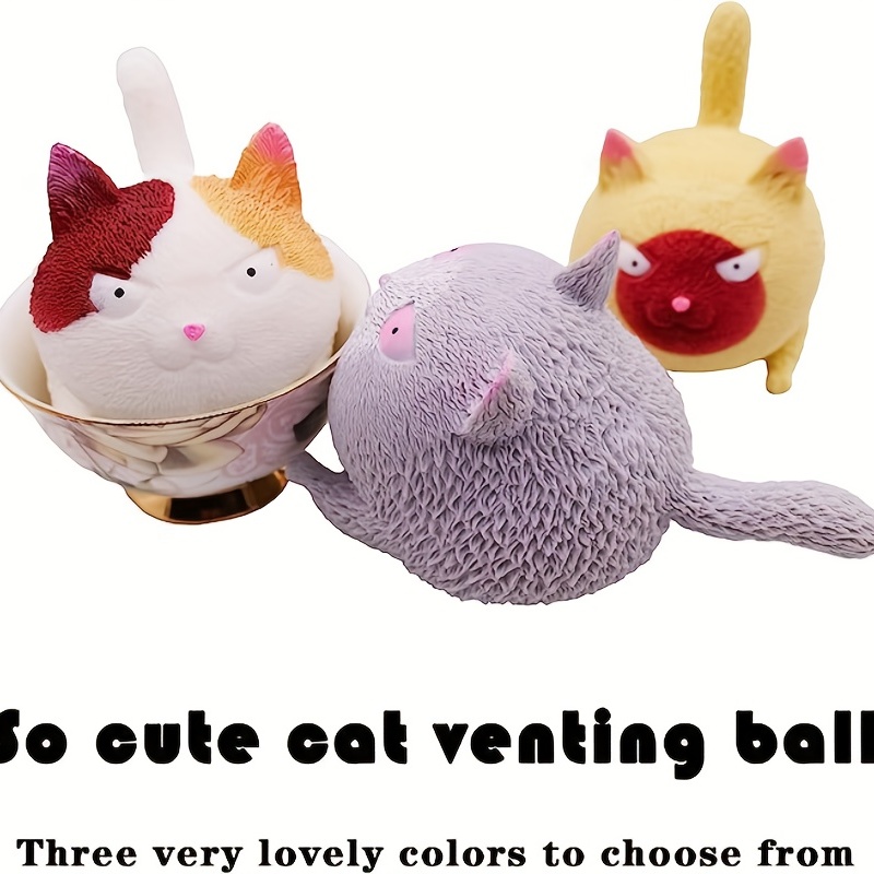 Mignon Squeeze Animaux Jouets En forme de chat Boules de soulagement du  stress Soulagement du stress Squeeze Ball Stress Jouets pour enfants et