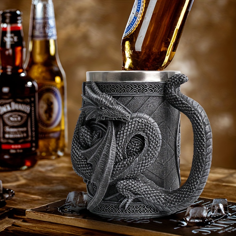 Black Dragon Beer Mug Stainless Steel Coffee Mug Coffee Cups - Temu