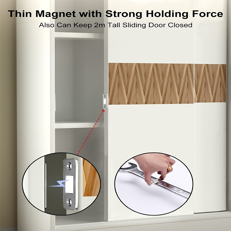 Navaris 10 imanes magnéticos para armario de armario, cierre magnético para  puerta de armario de muebles, cierre magnético para puerta de armario con
